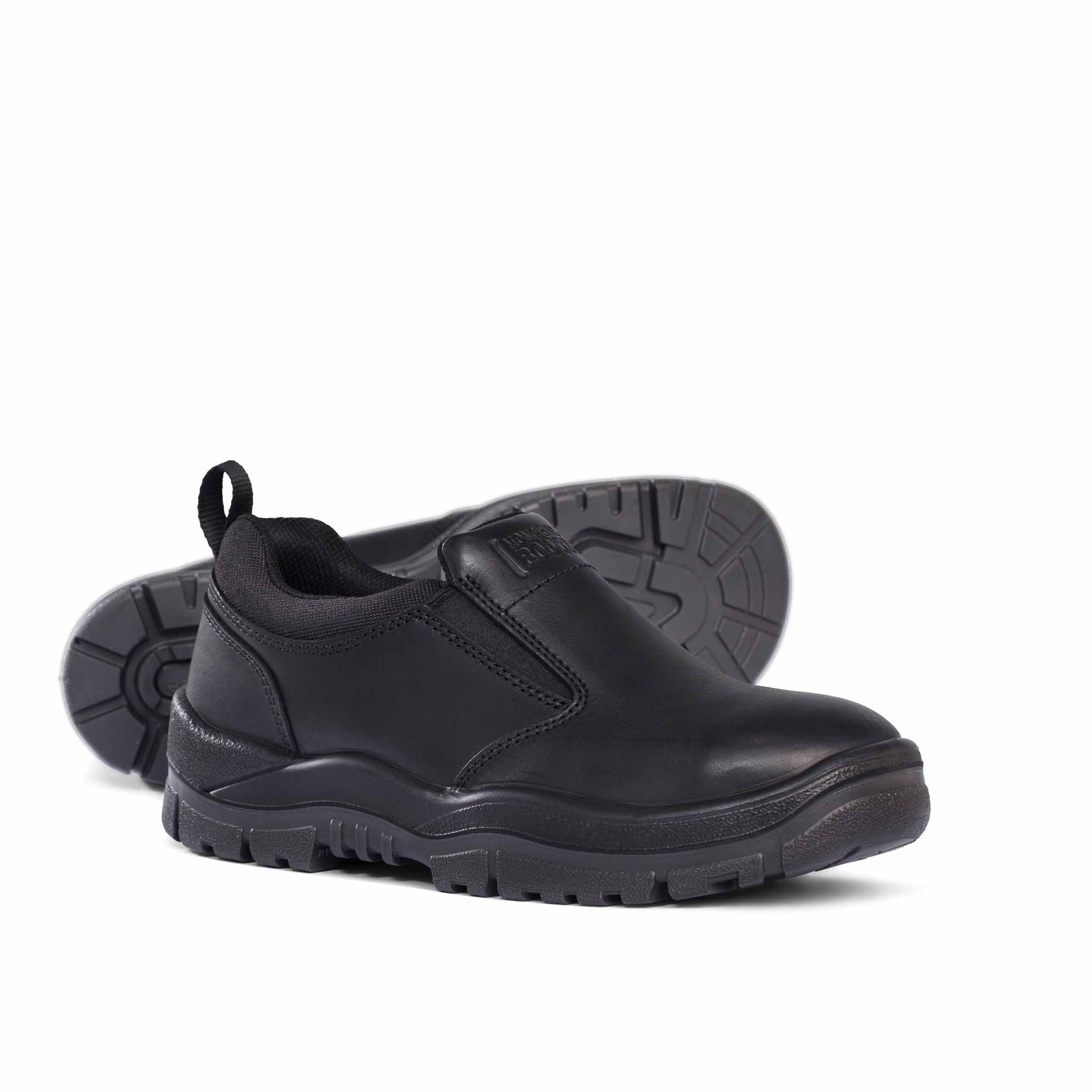 Mongrel Black Leather Non-Safety Slip-On Shoe